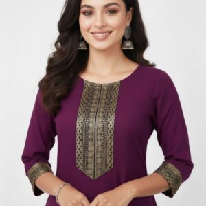 Trendy Digital Embroidered Kurti – Elegant & Comfortable Wear