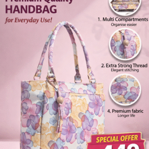 Premium Floral Women’s Handbag | Spacious Multi-Compartment | Stylish Daily Use Bag